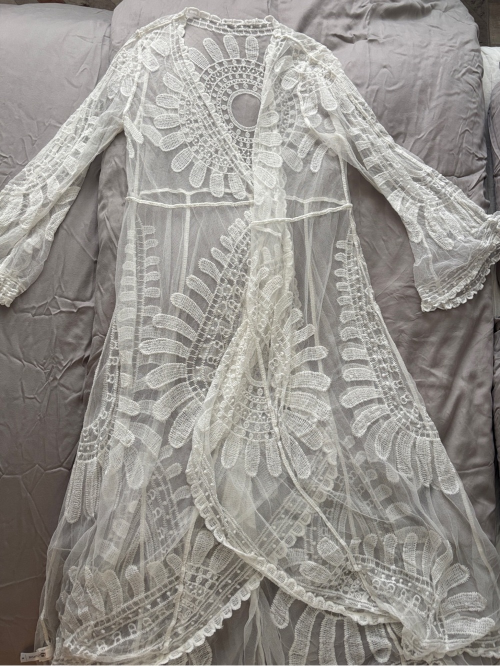 Cupshe White Sheer Lace cover up
